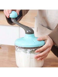 一個薄荷綠色的家用小蛋白奶泡打蛋器蛋糕搖把攪拌器手動攪拌器