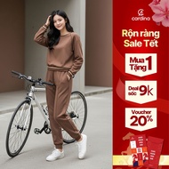 YOUNGER BY CARDINA women's tracksuit with umi fabric, long-sleeved round neck shirt with hem and hem