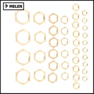 MELEN 40 PCS Lock Nut Assortment, Hex G1/8 G1/4 G3/8 G1/2 G3/4 G1 Hex Lock Nuts, Golden Thin Pipe Fi