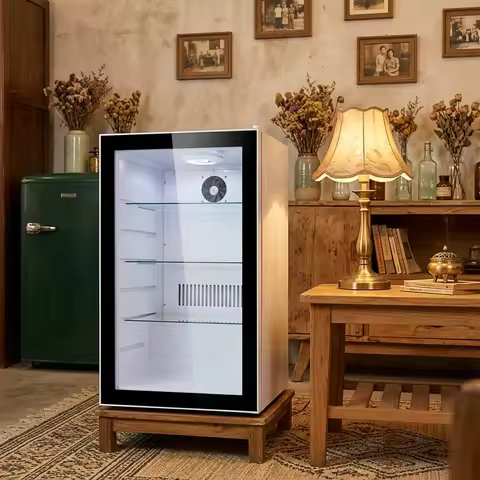 95L Mini Refrigerator Portable Compact Mini Fridge Silent Low Power Small Cooling Fridge for Hotel H