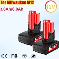 3.0Ah/6.0Ah For Milwaukee M12Battery12V Rechargeable Battery For Milwaukee M12Tool48-11-2402 48-11-2