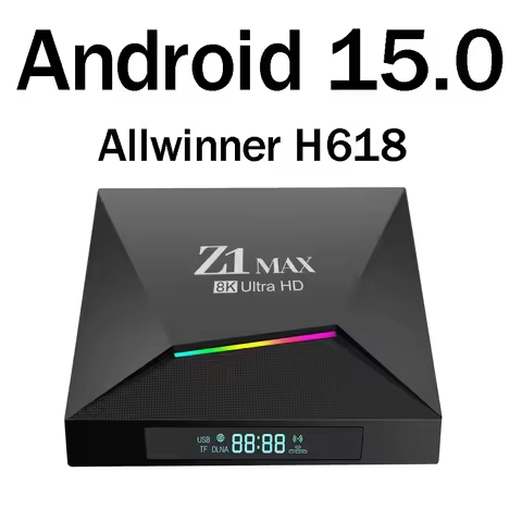 Android TV Box Z1 Max Allwinner H618 Android 15.0 Support 8K 4K Decode 4G 5G WiFi6 BT5.0 4K Video Qu