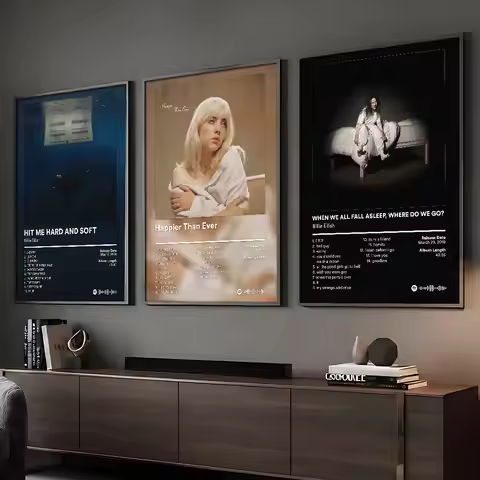 Singer E-Eilish HOT ALBUM Poster HD Art Sticky Wall Waterproof Home Living Room Bar Decoration