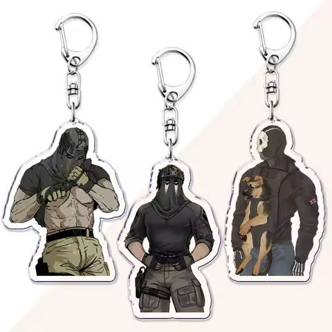 Cool Military Game Ghost Chibis Keychains for Accessories Cod Soldier Soap Simon Riley Keyring Jewel