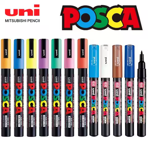 Japan UNI Posca Marker Pen Acrylic Paint Acrylic Paint Pen Marcadores PC-1M 3M Art Supplies Statione