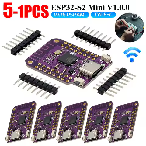 1-5PC ESP32 S2 Mini V1.0.0 WIFI Board Based ESP32-S2FN4R2 4MB FLASH 2MB PSRAM Mini V1.0.0 WIFI IOT B