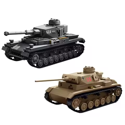 World War II Tiger King Heavy Tank Building Blocks Military TK2 PANZER III IV Wheeled Armored Type T