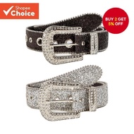 2025 Goth Y2K Rhinestone Belt: PU Leather Unisex Western Statement Strap for Jeans & Dress Y2K Belt
