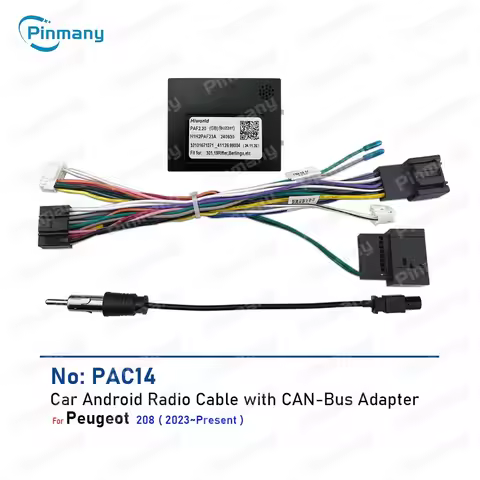 For Peugeot 208 From 2023 Car Stereo Radio Cable Connector Android Unit Power Wiring Harness Adapter