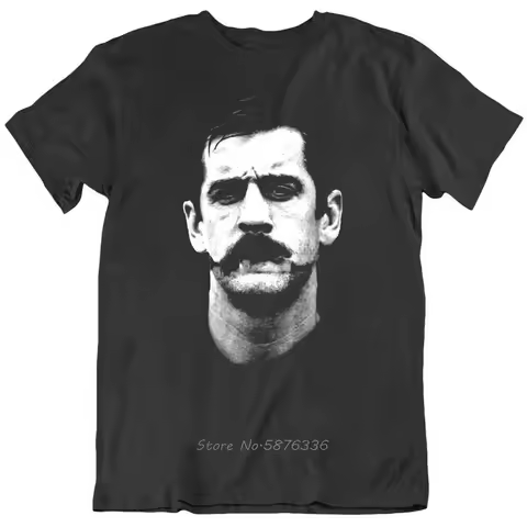 Aaron Rodgers Mustache Football Fan T Shirt Men Cotton Tshirt Anime Tees Tops Harajuku Streetwear