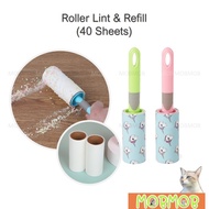 Lint Roller Refill 40 sheets Shirt Roller Pet Hair Clothes Cleaner Lint Removal Brush Hair Removal Barang Kucing MobMob