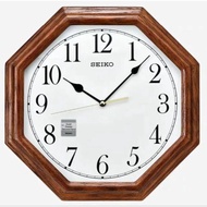SEIKO Octagon Quite Sweep Wooden Wall Clock QXA529B(kayu)