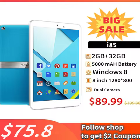 8 INCH Windows 8 Tablet PC 2G RAM + 32G ROM Quad Core CPU Z3735F WIFI Dual Cameras 1280x800 IPS Scre