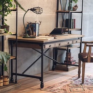 Loft Workbench Desk Retro Solid Wood Industrial Simple Computer Desk American Iron Desktop Artist St