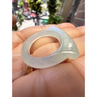 Jade Saddle Ring|Ice White Ring Ancient Rhyme Design Wrench Finger Recommendation Inner Diameter 17.