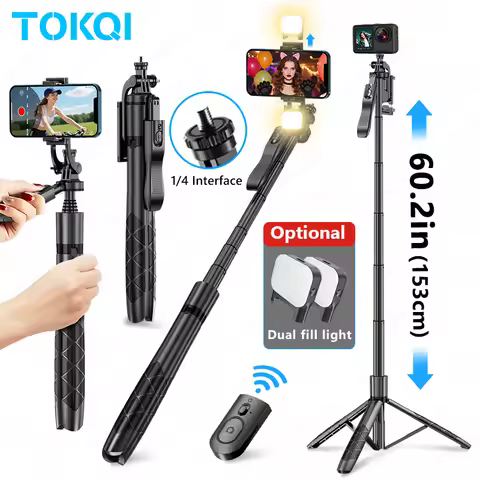 TOKQI Wireless Selfie Stick Tripod L16 Extendable 1530mm Foldable Monopod for Gopro Action Cameras S