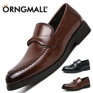 ORNGMALL New Fashion Men Dress Shoes Leather Slip-On Pointed Toe Office Oxford Shoes for Men Formal