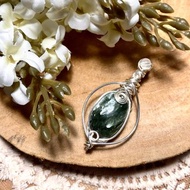 能量水晶項鍊-麓然-綠龍晶、水晶靈擺項鍊、藝術編織