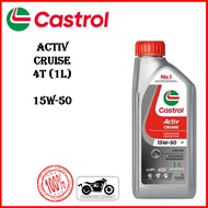 [100% ORIGINAL ] CASTROL ACTIV CRUISE 4T 15W-50 15W50 (1 L) MINERAL MOTORCYCLE ENGINE OIL / MINYAK H