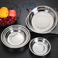 Nipiin Stainless steel 304 plates eco-friendly stainless steel dinner plates round plates tableware