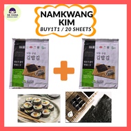 Namkwang Traditional Roasted Laver Seaweed KIMBAP BUY1T1 20 Sheets for KIMBAP L