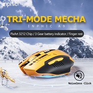<AZs>Inphic A9 Bluetooth Mouse Rechargeable 2.4GHz, Bluetooth Multi-Mode Wireless Mouse 2400DPI & Si