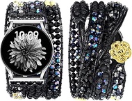 JR.DM Boho Beaded Handmade Braided Bracelet Band Women 20mm Compatible with Samsung Galaxy Watch 7/6