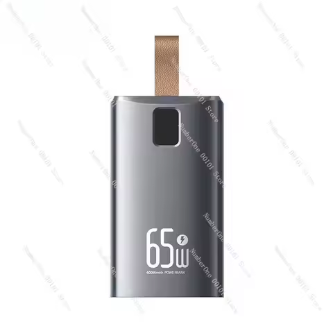 PD 65W Fast Charging Power Bank, 60000mAh High Capacity Portable Mobile Power Supply, Universal Char