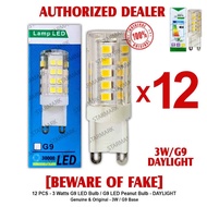 G9 Led Bulbs 3W 3 Watts DAYLIGHT - G9 Led Peanut Bulbs Pin Lights - AUTHENTIC - Set of 12 Pcs
