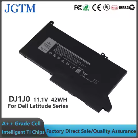 DJ1J0 11.4V 42WH 3-Cell Laptop Battery for Dell Latitude 12 7280 K8X0T KHY0C 7290 E7280 E7290 137380