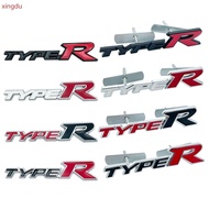 XD 3D Metal Type R Typer Logo Car Front Grille Emblem Sticker Accessories Decals For Honda City CR-V