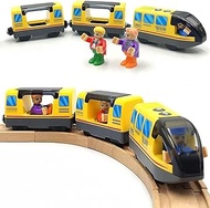 Battery Operated Action Locomotive Train Set for Wooden Railway Tracks (Magnetic) - Compatible with 