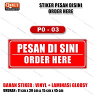 STIKER PESAN DISINI ORDER HERE| BAHAN VINYL + LAMINASI GLOSSY