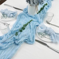 Ready Stock Bali Gauze Crepe Table Runner Wedding Party Decoration Kindergarten Event Pleated Gauze 