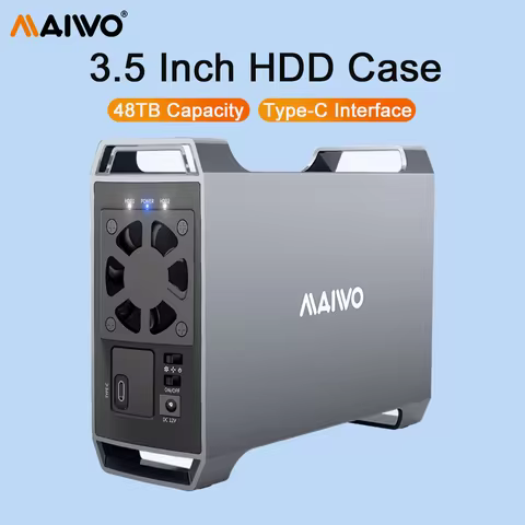 MAIWO 3.5 inch HDD Case SATA to USB3.0 Type-C Gen2 Adapter Dual Bay Docking Station Hard Drive Enclo