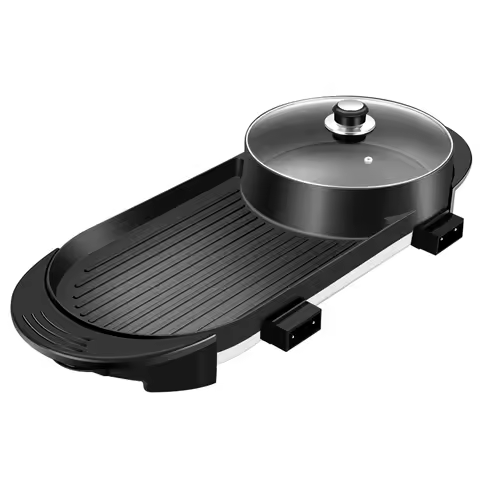 2200W POWER Korean Smokeless barbecue electric grill&pot roasting oven electric baking pan 2 in 1 el