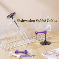 WELLNESSSPOT 4 Pieces Kitchenware Flushing Fixing Clip, Anti-Slip Silicone Dishwasher Goblet Holder,