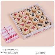 Bộ 32 Quân Cờ Tướng Gỗ Bạch Dương Nguyên Khối Có Khắc Chìm Viền Và Ký Tự Size cờ Lớn [BD VIỀN]