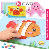 《 𝗗𝗨𝗔𝗟 𝗣𝗟𝗔𝗬 》 2 In 1 Cartoon EVA Foam DIY Sticker Art Craft Coloring Toys Mainan Pelekat 3D 立体贴画 NWD