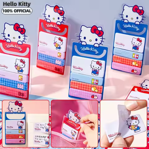 Genuine Hello Kitty Cute Label Stickers Sanrio Sticky Notes Marking Index Bookmark Memo For Planner 