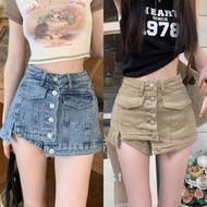 Skirt Pants Jeans Button Decoration A-Line Style The Denim Is Very Beautiful. 2181