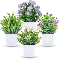 Mini Fake Plants Artificial Flowers Potted Plants Potted Plants Artificial Decor for Home Office Des