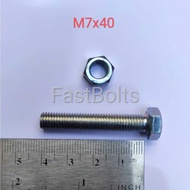 White Bolts and Nuts 11 Length 4cm (M7x40) Bolt and Nut
