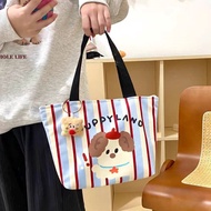 myspacefashion(MY2564) Puppyland Dog Pattern Canvas Handbag Plus A Bag Charm