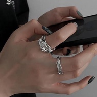 Textured silver ring set / ring set