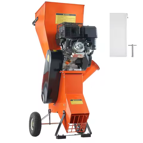 SucceBuy Wood Chipper Shredder Mulcher Heavy Duty Gas Powered 4.1/8.6KW Woodchipper Fast Wood Chippi
