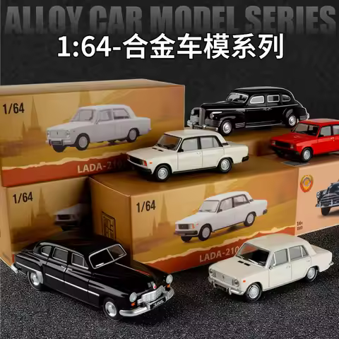 Diecast 1/64 Scale Perka LADA 1970 Vintage Classic Sedan 2101 2105 FSO Polonez Alloy Car Model Colle