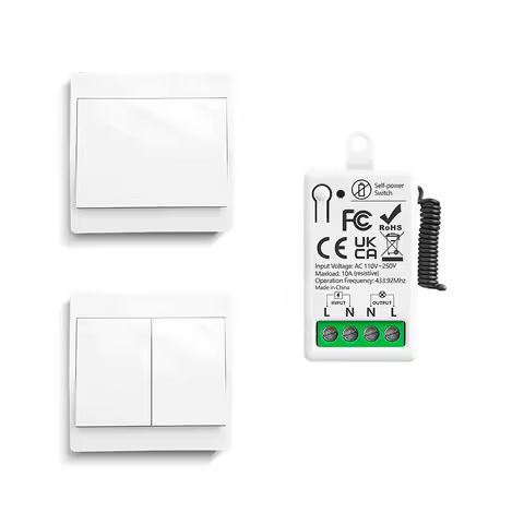 433MHz Wireless Self-Powered Light Switch AC 110V 220V Receiver RF 86 Wall Switch No need Battery fo