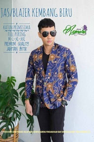 JAS/BLAZER BATIK KEMBANG BIRU||JAS COWOK|| JAS KANTOR