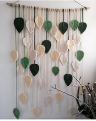 Hiasan dinding macrame daun leaf wall hanging